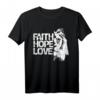 Faith Hope Love Löwe Jesus Bibel Spruch T-Shirt – Religiöses Geschenk für Christen zu Ostern, Weihnachten & Valentinstag