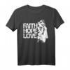 Faith Hope Love Löwe Jesus Bibel Spruch T-Shirt – Religiöses Geschenk für Christen zu Ostern, Weihnachten & Valentinstag
