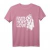 Faith Hope Love Löwe Jesus Bibel Spruch T-Shirt – Religiöses Geschenk für Christen zu Ostern, Weihnachten & Valentinstag