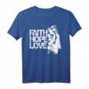 Faith Hope Love Löwe Jesus Bibel Spruch T-Shirt – Religiöses Geschenk für Christen zu Ostern, Weihnachten & Valentinstag