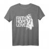 Faith Hope Love Löwe Jesus Bibel Spruch T-Shirt – Religiöses Geschenk für Christen zu Ostern, Weihnachten & Valentinstag