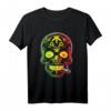 Weed Sugar Skull T-Shirt mit Marihuana Totenkopf – Perfekt für 4:20, Cinco de Mayo, Reggae & Hip-Hop Festivals, ideal für Kiffer, Vaper & Legalisierungsdemonstrationen