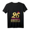 Damen 26. Geburtstag Geschenk Jahrgang 1996 - Birthday Queen Krone T-Shirt mit V-Ausschnitt für die Geburtstagsparty