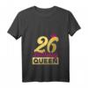 Damen 26. Geburtstag Geschenk Jahrgang 1996 - Birthday Queen Krone T-Shirt mit V-Ausschnitt für die Geburtstagsparty