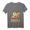 Damen 26. Geburtstag Geschenk Jahrgang 1996 - Birthday Queen Krone T-Shirt mit V-Ausschnitt für die Geburtstagsparty