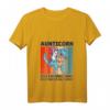 Aunticorn Lustiges Einhorn Tante T-Shirt mit V-Ausschnitt – Coole Geschenkidee für Tanten & Einhorn-Fans