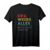 Opa weiß alles | Lustiges Großvater T-Shirt Geschenk vom Enkel für Vatertag, Geburtstag & Weihnachten