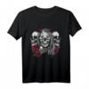 Teufelshorn Totenkopf Mädchen Rosen T-Shirt – Perfektes Gothic Geschenk für Halloween, Geburtstag & Vintage-Style