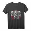 Teufelshorn Totenkopf Mädchen Rosen T-Shirt – Perfektes Gothic Geschenk für Halloween, Geburtstag & Vintage-Style