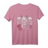 Teufelshorn Totenkopf Mädchen Rosen T-Shirt – Perfektes Gothic Geschenk für Halloween, Geburtstag & Vintage-Style