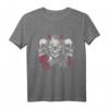 Teufelshorn Totenkopf Mädchen Rosen T-Shirt – Perfektes Gothic Geschenk für Halloween, Geburtstag & Vintage-Style
