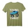 Kinder Young Wild and Three! 3. Geburtstag Monster Truck T-Shirt für Jungen – Perfekt für Geburtstagspartys & Auto-Liebhaber