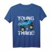 Kinder Young Wild and Three! 3. Geburtstag Monster Truck T-Shirt für Jungen – Perfekt für Geburtstagspartys & Auto-Liebhaber
