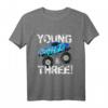 Kinder Young Wild and Three! 3. Geburtstag Monster Truck T-Shirt für Jungen – Perfekt für Geburtstagspartys & Auto-Liebhaber