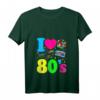Damen Vintage Retro T-Shirt mit V-Ausschnitt - I Love the 80s, leichtes klassisches Design, perfekt für Retro-Looks