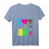 Damen Vintage Retro T-Shirt mit V-Ausschnitt - I Love the 80s, leichtes klassisches Design, perfekt für Retro-Looks