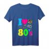 Damen Vintage Retro T-Shirt mit V-Ausschnitt - I Love the 80s, leichtes klassisches Design, perfekt für Retro-Looks