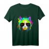 Lustiges Katzen DJ T-Shirt - Bunter Regenbogen Rave Musik Outfit für Club, Festival & Hausparty