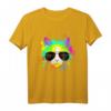 Lustiges Katzen DJ T-Shirt - Bunter Regenbogen Rave Musik Outfit für Club, Festival & Hausparty
