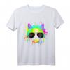 Lustiges Katzen DJ T-Shirt - Bunter Regenbogen Rave Musik Outfit für Club, Festival & Hausparty