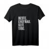 Beste Ehefrau Seit 1990 - 34. Hochzeitstag T-Shirt für Frauen, Retro Vintage Design, Jubiläumsgeschenk zum 34. Ehejahr