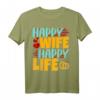 Happy WIFE Happy LIFE - Humorvolles Vatertag Ehemänner T-Shirt mit ironischem Spruch, Geschenkidee für Männer mit Humor