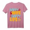 Happy WIFE Happy LIFE - Humorvolles Vatertag Ehemänner T-Shirt mit ironischem Spruch, Geschenkidee für Männer mit Humor