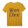 Herren T-Shirt HAPPY WIFE HAPPY LIFE - Lustiges Geschenk für Ehemann, Hochzeitstag, Weihnachten, Vatertag & Geburtstag