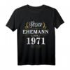 Geschenk zur Goldenen Hochzeit 2021 - Bester Ehemann seit 1971 T-Shirt, Partnerlook & Jubiläumsgeschenk für Ehepartner