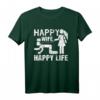 Humorvolles 'Happy Wife Happy Life' T-Shirt – Geschenk für Ehemänner, Väter, Schwager, Onkel & Opas zu Weihnachten, Vatertag & Geburtstag