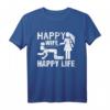 Humorvolles 'Happy Wife Happy Life' T-Shirt – Geschenk für Ehemänner, Väter, Schwager, Onkel & Opas zu Weihnachten, Vatertag & Geburtstag