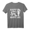 Humorvolles 'Happy Wife Happy Life' T-Shirt – Geschenk für Ehemänner, Väter, Schwager, Onkel & Opas zu Weihnachten, Vatertag & Geburtstag