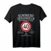 HapDeer Oldtimer T-Shirt – Schonend Behandeln! Humorvolles Geschenk für Männer, Väter, Ehemänner & Onkel zum runden Vierzigsten