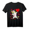 Einhorn Herz Valentinstag T-Shirt - Dabbing Unicorn Heart, niedliches und trendiges Geschenk zum Valentinstag