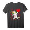 Einhorn Herz Valentinstag T-Shirt - Dabbing Unicorn Heart, niedliches und trendiges Geschenk zum Valentinstag