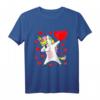 Einhorn Herz Valentinstag T-Shirt - Dabbing Unicorn Heart, niedliches und trendiges Geschenk zum Valentinstag