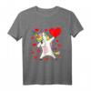 Einhorn Herz Valentinstag T-Shirt - Dabbing Unicorn Heart, niedliches und trendiges Geschenk zum Valentinstag