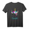 Buntes Einhorn Sarah T-Shirt – Perfektes Geburtstagsgeschenk für Mädchen, Damen & Einhorn-Liebhaberinnen