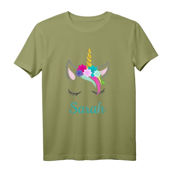 Buntes Einhorn Sarah T-Shirt – Perfektes Geburtstagsgeschenk für Mädchen, Damen & Einhorn-Liebhaberinnen