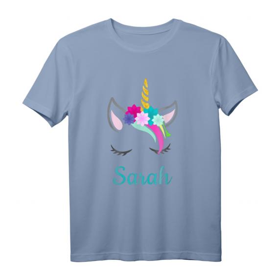 Buntes Einhorn Sarah T-Shirt – Perfektes Geburtstagsgeschenk für Mädchen, Damen & Einhorn-Liebhaberinnen