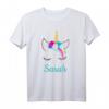 Buntes Einhorn Sarah T-Shirt – Perfektes Geburtstagsgeschenk für Mädchen, Damen & Einhorn-Liebhaberinnen