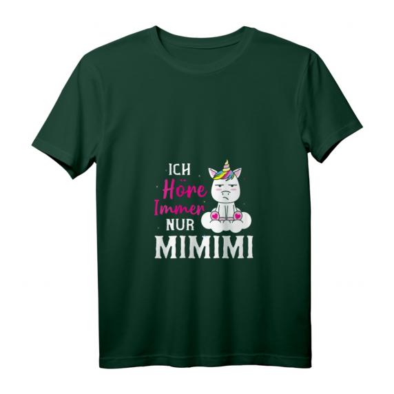 Damen Ich Höre Immer Nur MIMIMI Funshirt mit Statement & Einhorn Motiv – Witziges V-Ausschnitt T-Shirt für Alltag, Sport & Geschenke