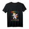 Damen Aunticorn Einhorn T-Shirt - Buntes, lustiges V-Ausschnitt Shirt mit Spruch für Tanten und Einhorn-Fans