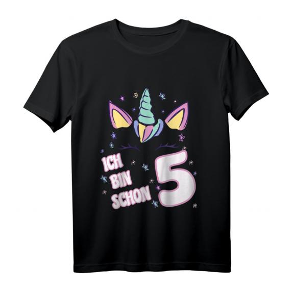 Kinder Einhorn Geburtstag T-Shirt für 5 Jahre Mädchen – Süßes Geburtstagsoutfit für Mädchen mit Einhorn-Design, ideal zum Geburtstag und das ganze Jahr tragbar