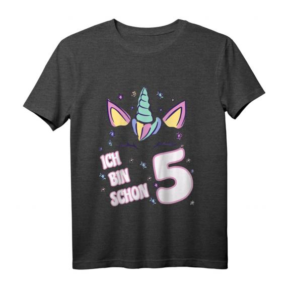 Kinder Einhorn Geburtstag T-Shirt für 5 Jahre Mädchen – Süßes Geburtstagsoutfit für Mädchen mit Einhorn-Design, ideal zum Geburtstag und das ganze Jahr tragbar