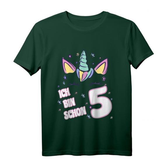 Kinder Einhorn Geburtstag T-Shirt für 5 Jahre Mädchen – Süßes Geburtstagsoutfit für Mädchen mit Einhorn-Design, ideal zum Geburtstag und das ganze Jahr tragbar