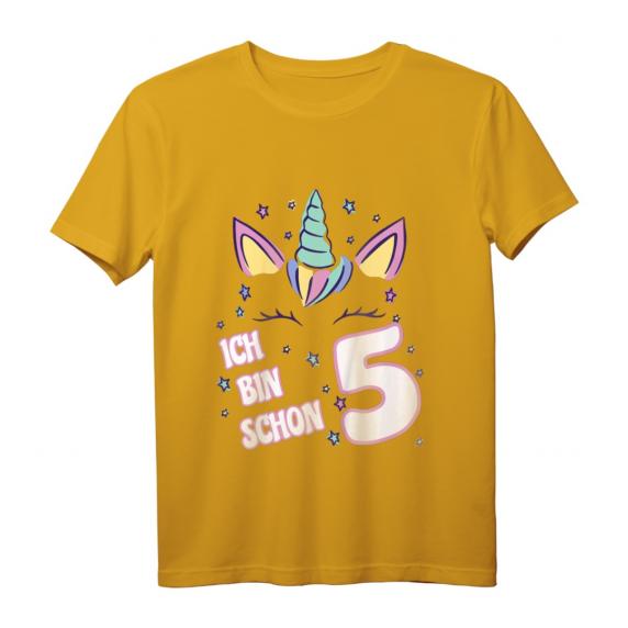 Kinder Einhorn Geburtstag T-Shirt für 5 Jahre Mädchen – Süßes Geburtstagsoutfit für Mädchen mit Einhorn-Design, ideal zum Geburtstag und das ganze Jahr tragbar