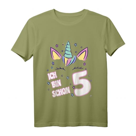 Kinder Einhorn Geburtstag T-Shirt für 5 Jahre Mädchen – Süßes Geburtstagsoutfit für Mädchen mit Einhorn-Design, ideal zum Geburtstag und das ganze Jahr tragbar