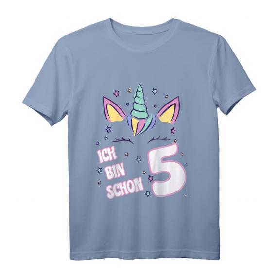 Kinder Einhorn Geburtstag T-Shirt für 5 Jahre Mädchen – Süßes Geburtstagsoutfit für Mädchen mit Einhorn-Design, ideal zum Geburtstag und das ganze Jahr tragbar