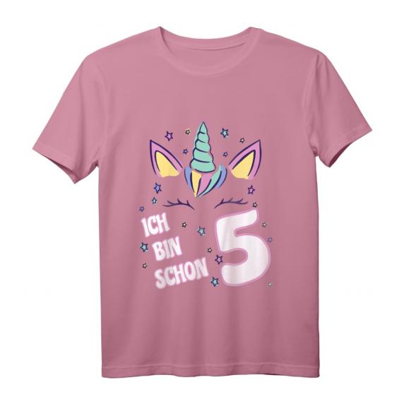 Kinder Einhorn Geburtstag T-Shirt für 5 Jahre Mädchen – Süßes Geburtstagsoutfit für Mädchen mit Einhorn-Design, ideal zum Geburtstag und das ganze Jahr tragbar